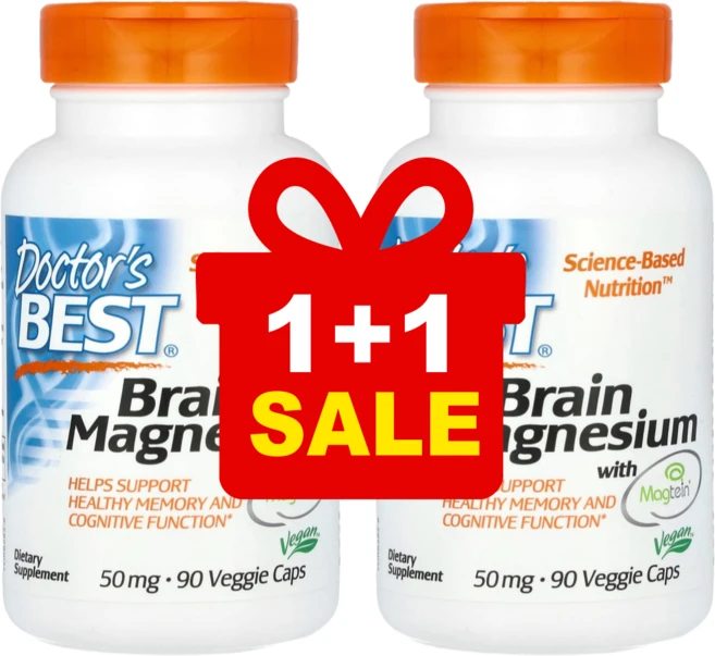 [1+1] 닥터스베스트 브레인 마그네슘 마그테인 함유 Magtein 식물성 캡슐 90정 약들약 고약사 / 해외직구 미국정품, 2개 - 쿠팡