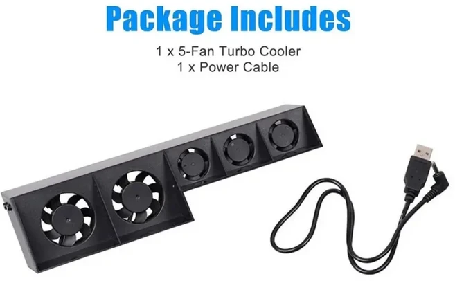 Playstation 4 USB 외부 쿨러 용 냉각 팬 5 PS4 게임 콘솔 터보 온도 제어, 01 Black