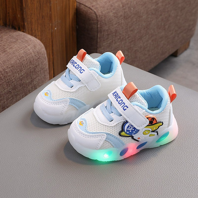 그린새싹 발광 불빛반짝 아동 신발 겨울 따뜻한 운동화 (더블망)