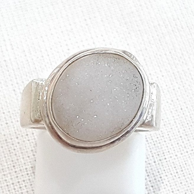 [블루케이]A급심플 사금석마노 원석 반지250705-09