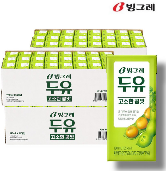 (대영) 빙그레두유 고소한 콩맛, 96개, 190ml