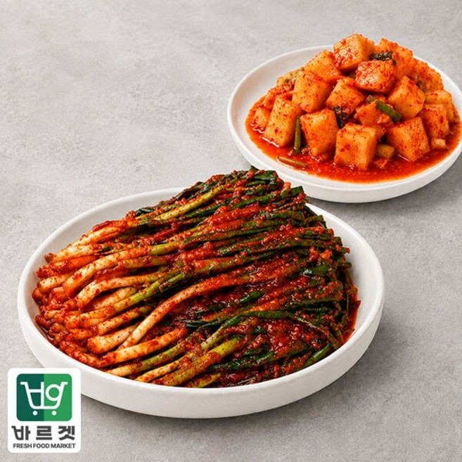 전라도전통함평김치 파김치1kg+깍두기1kg 국내산재료 당일제조 바르겟, 2kg, 1박스