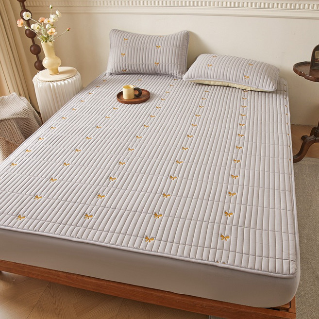 Zebeer 프리미엄 항균 진드기차단 부드러움 자수누 사계절 공용 누빔 매트리스 커버