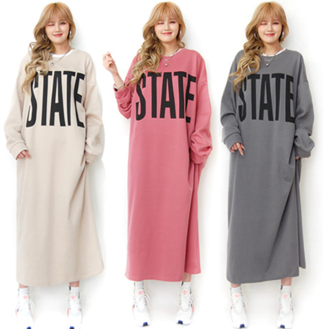 통통마녀 ] 스테이트 롱 원피스 4 칼라 / 99 까지 착용 / 빅사이즈 / [ 기모포함 판매 ]