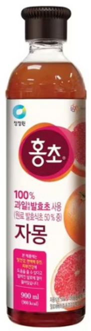 청정원 홍초 자몽 2026년 10월 1일까지, 4개, 900ml