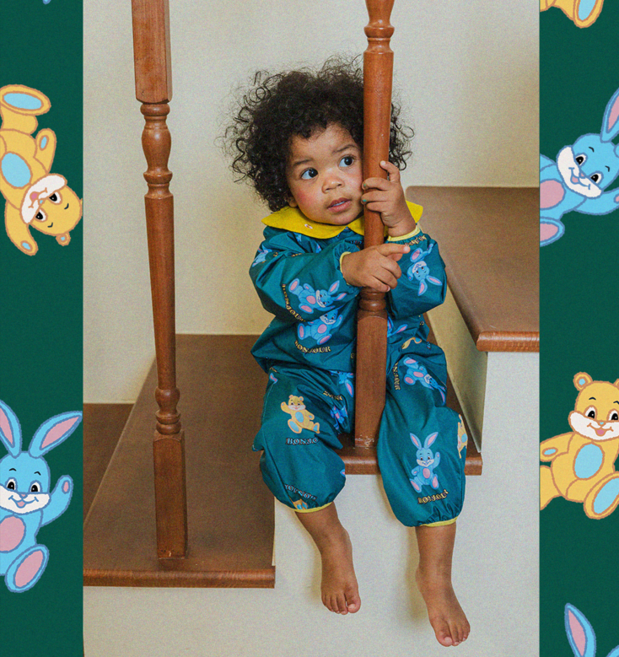 오우아스튜디오 미술가운 아기 유아 방수 전신 문센 촉감놀이, 젤리앤캔디 그린