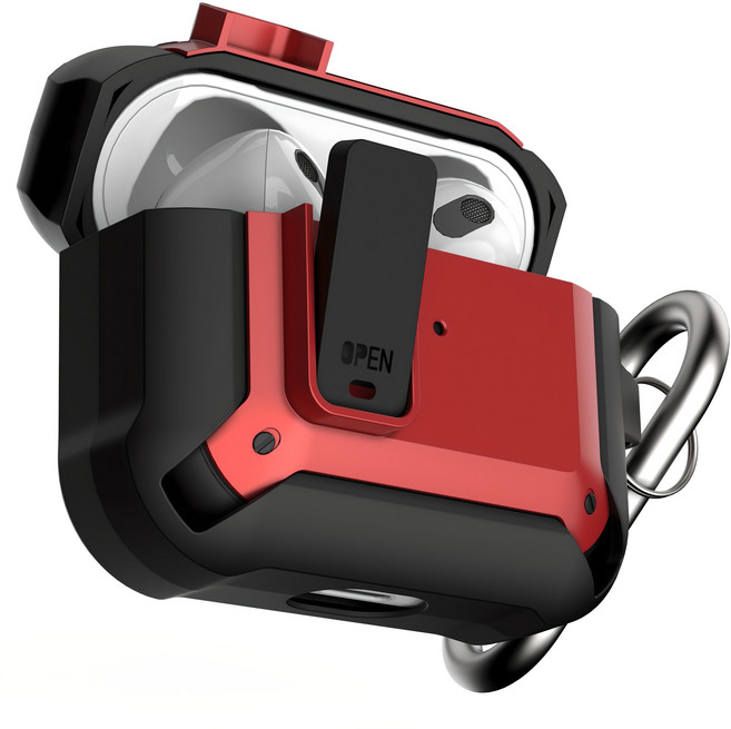 누아트 프레임 락 범퍼 케이스, 에어팟 4세대 / 에어팟 4세대 노이즈캔슬링, 레드, 1개