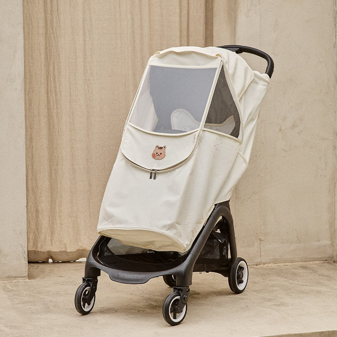 돗투돗 원패치 유모차 방풍 커버, 1개, 돗람이(아이보리)