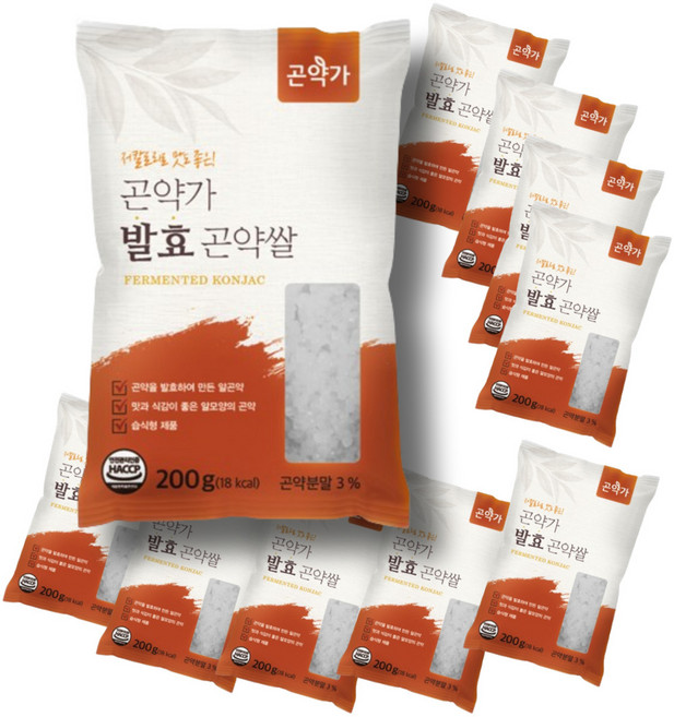 곤약가 발효 곤약쌀 100g당 9kcal, 200g, 10개