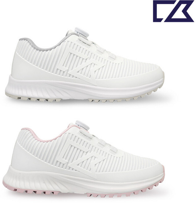 커터앤벅 커터앤벅 여성 스트라이프 패턴 고무성형 다이얼 골프화 - CBL6AGS3331