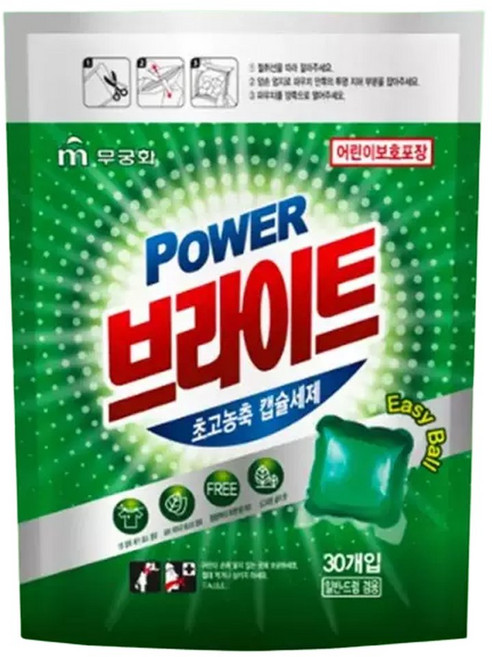 파워브라이트 초고농축 캡슐세제 리필 30개입 무궁화, 30개