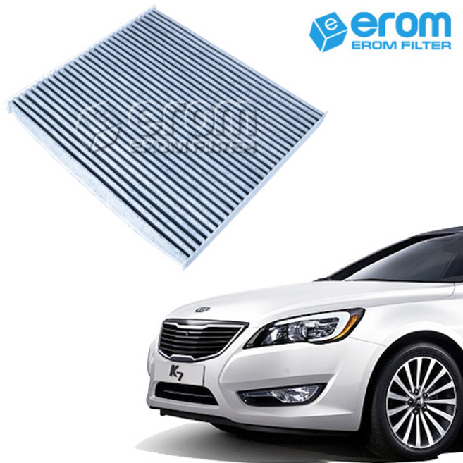 [이롬필터] 1+1 활성탄 자동차 에어컨필터 미세먼지 배기가스 차단 차량용 캐빈필터, 2개, K7 (09~12년) 041C