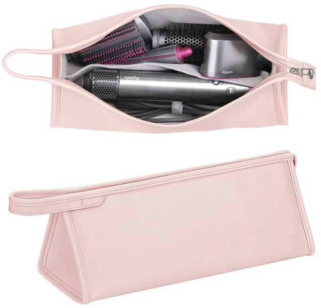 스냅케이스 고데기 드라이기 휴대용 가죽 파우치 케이스, 핑크