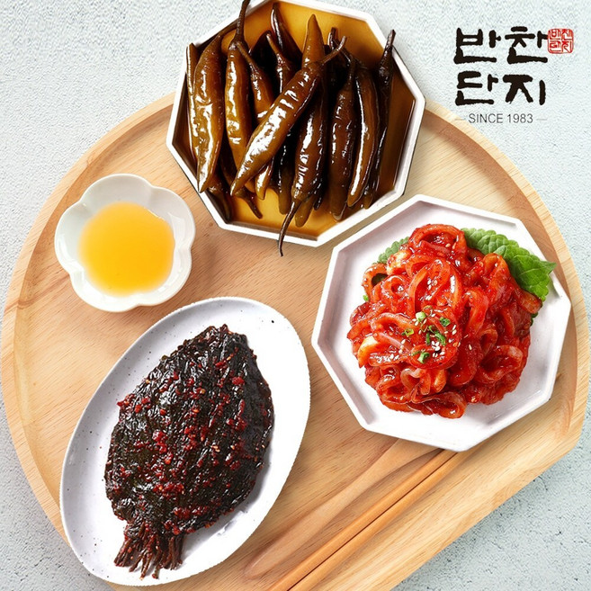 반찬단지 오정이젓 120g + 간장고추 120g + 깻잎무침 120g, 360g, 1세트