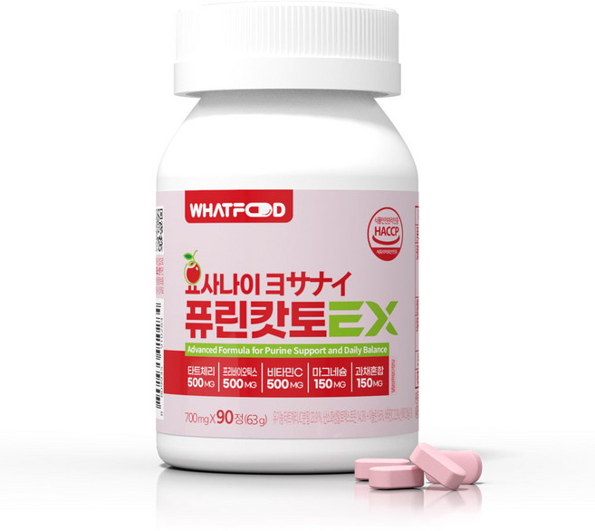 왓푸드 요사나이 퓨린 캇토 EX (700mg) 요산 5중 케어, 1개, 실속형(본품만), 90정