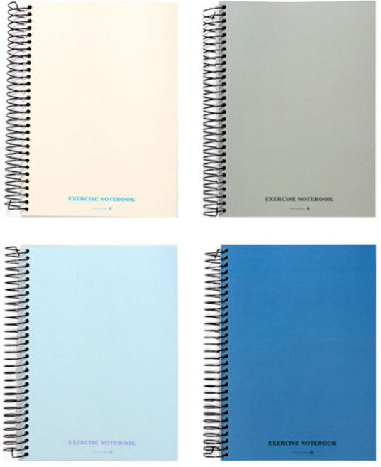 리빙오피스 모닝글로리 3500 심플 완전두꺼운연습장 갱지 만화지 무지 무선 스프링노트 4권세트