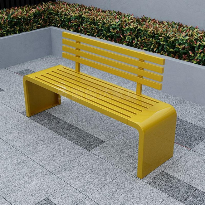 철제 벤치 의자 펜션 야외 실외 야외용 버스정류장, 노랑 등받이 1.8mx40cmx80cm