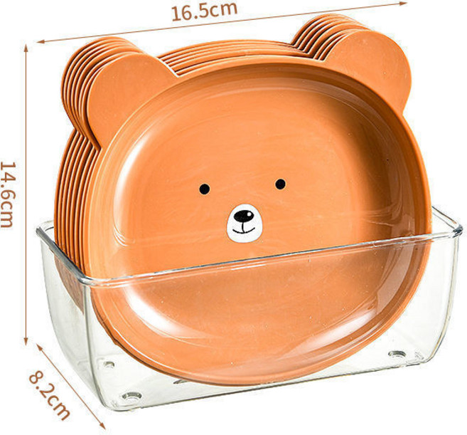 곰돌이 간식 접시입니다 8P+장대를 슈트, 브라운입니다, 1개