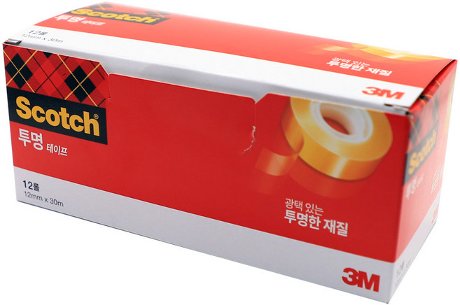 3M 스카치 다용도 투명 테이프리필550 12mm/30m 12개입