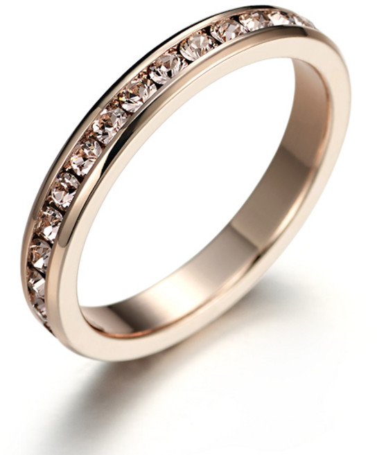 엘르 14K GOLD PLATED 스와로브스키 스톤 이터너티 링 반지 ELBRWR139