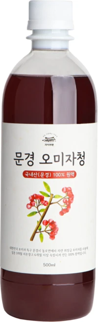 정제수 없는 지미다원 문경 오미자 청 원액 국산 100%, 1개, 1개입, 500ml - 쿠팡