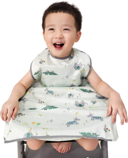 벨베이비 이유식 턱받이 나시 완전커버 라지, (리뉴얼)민트 애니멀, 1개, 1개입