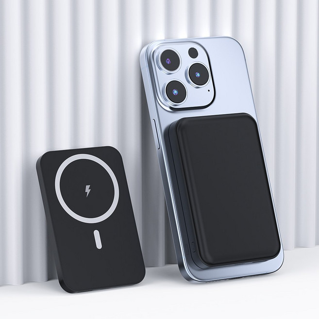 WOWWAY 맥세이프 호환 보조배터리10000mAh 대용량 초고속충전 PD+QC 3.0 기내용 C타입 무선 보조밧데리, 1개, 블랙