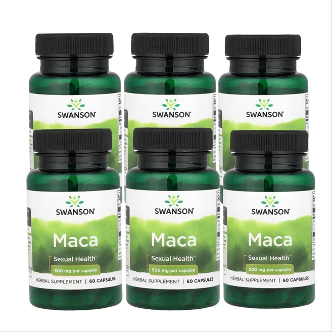 스완슨 마카 500mg Swanson Maca 60캡슐 X 6통 기획세트, 60정 - 쿠팡