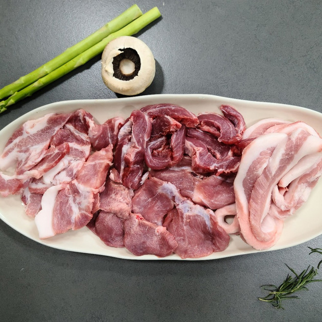 드피그 뒷고기모듬500g 1kg(냉장) 슬라이스 국내산 돼지고기 특수부위 김해뒷고기 구이용, 슬라이스 타입 500g, 1개