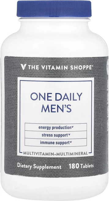 단백질 비타민 철분 마그내슘 칼슘 The Vitamin Shoppe 원 데일리 남성용 180정 고루고루섭취해주세요, TheVitaminShoppe원데일리남성용180정, 1개 - 쿠팡