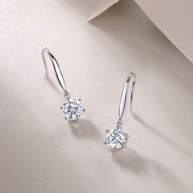 메종드쉬 모이사나이트 귀걸이 드롭 1캐럿 BME022 18kGF 랩다이아 시뮬럿다이아