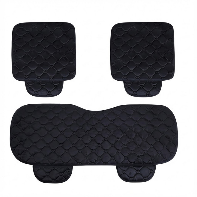 극세사 프리미엄 극세사 겨울 자동차시트 3P세트 차량용 방석, 1개, 3P방석 풀셋트 블랙