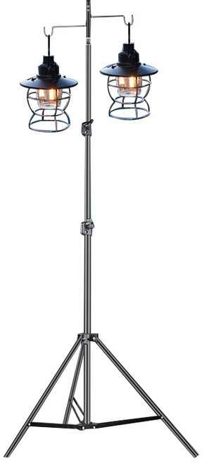 삼각대 스탠드 랜턴걸이 거치대, 1개, 블랙