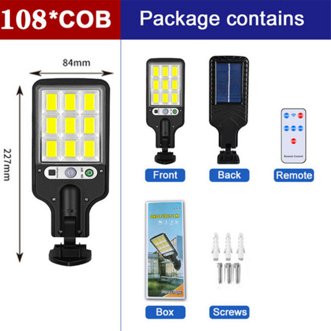 태양광 가로등 야외 모드가 램프 정원 파티오 경로 야드용 방수 모션 센서 보안, 108COB With RC_1Pcs