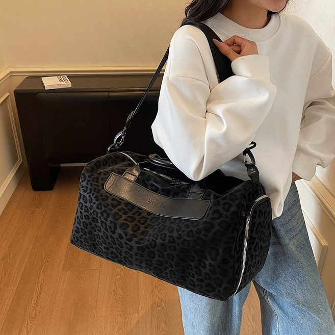 ANYOU 남녀공용 대용량 피트니스백 레오파드백 대용량 캐리어 크로스백 건습 분리 가방