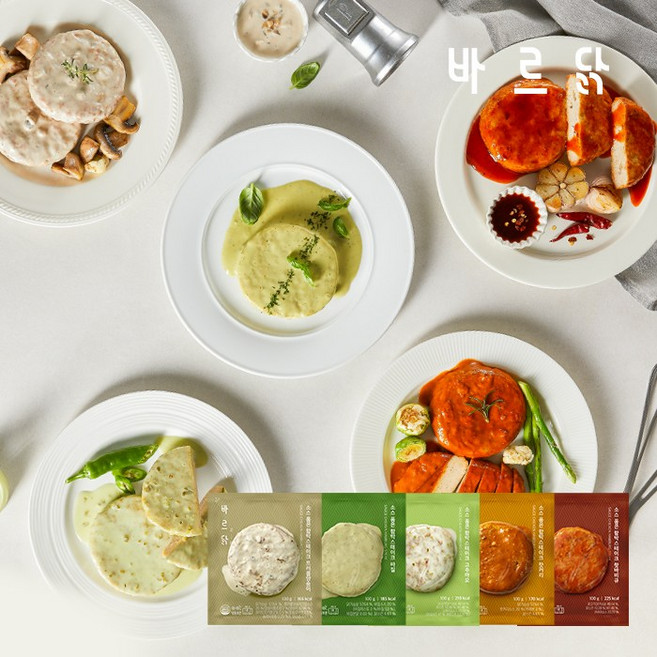 바르닭 소스품은 함박스테이크 5종 세트, 10개, 100g
