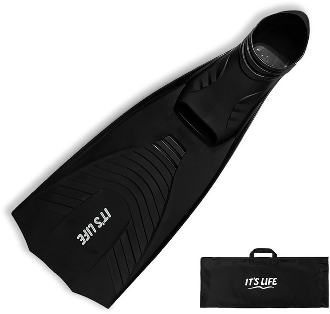 이츠라이프 블루핀 롱핀 강습용 오리발 + 가방, 블랙