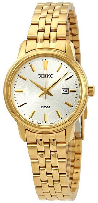 SEIKO 經典時尚女腕錶 金 SUR660P1 一年保固
