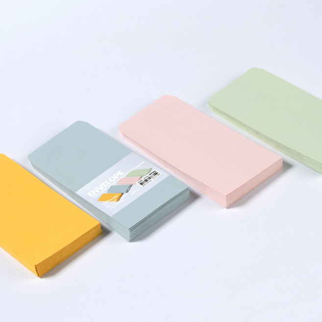 PaperPhant 하이퀄리티지 도톰한 세로형 봉투, 4컬러 엠보싱 색지(레자크) 120g 100매