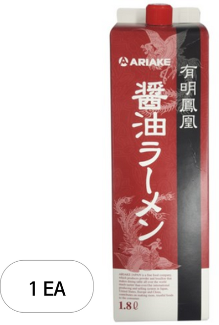 아리아케 호우오우 쇼유라멘 스프, 1.8L, 1개