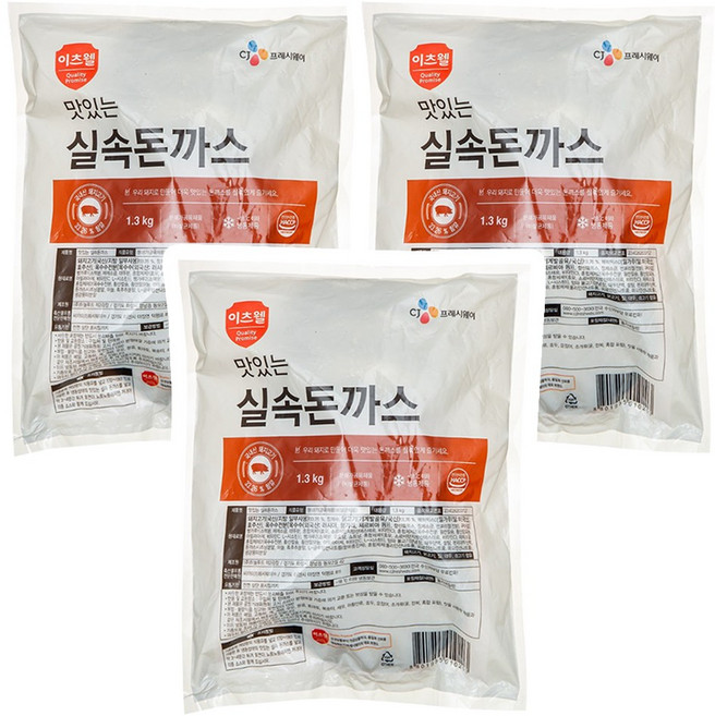 CJ 이츠웰 맛있는 실속 돈까스, 1.3kg, 3개