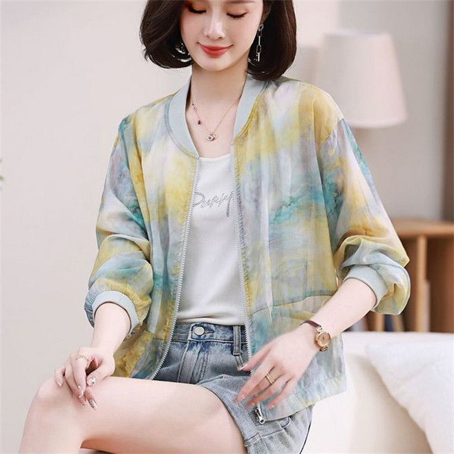 AOKADA 여성 여름 자외선차단 자켓 경량 야구 점퍼 바람막이