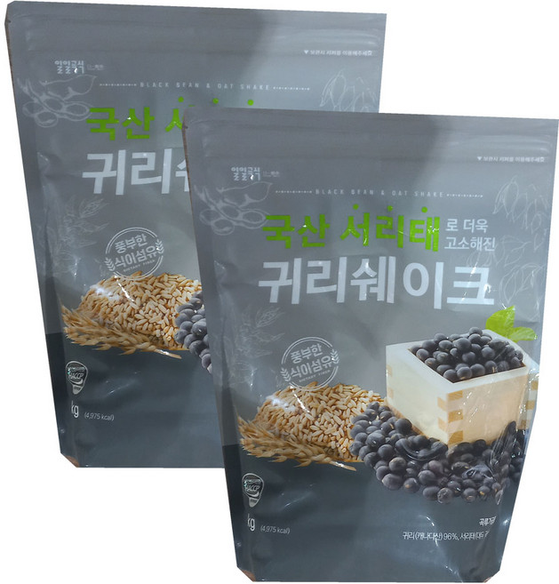 일일곡식 국산서리태 귀리쉐이크, 2개, 1kg