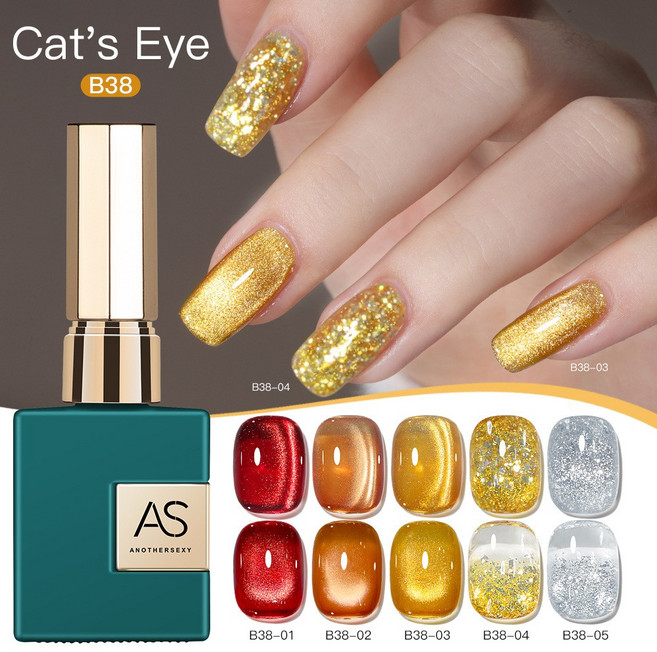 AS젤 네일 5종 세트 자석 시럽 글리터 컬러 젤 아트판 포함, 1세트, B38 5종 밀리언