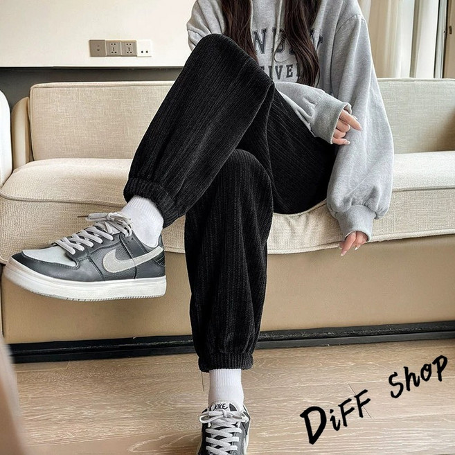 DIFF shop 韓版高腰內刷毛寬褲