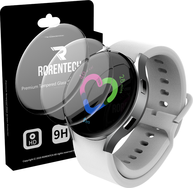 로랜텍 갤럭시워치 풀커버 호환 액정보호필름 강화유리, 2개