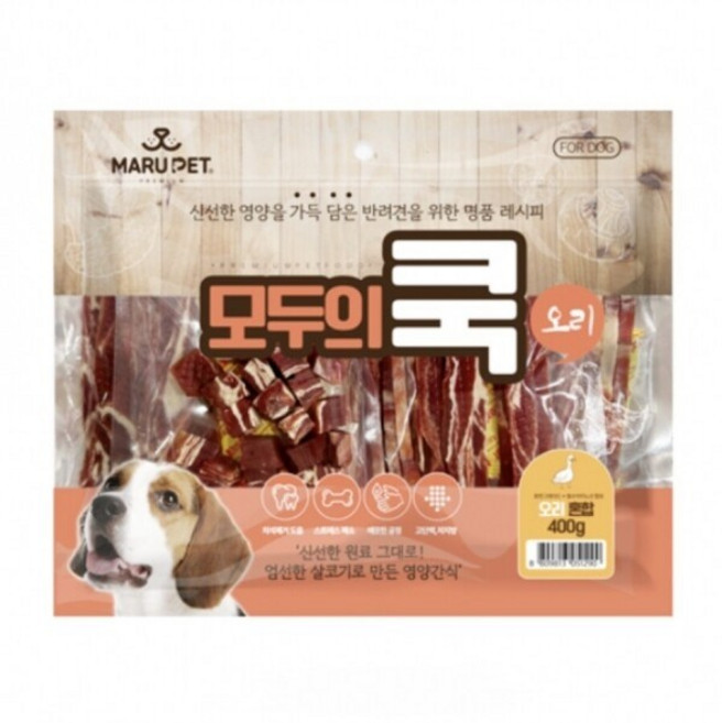 모두의 쿡 오리 혼합팩 강아지 간식 대용량, 400g, 1개