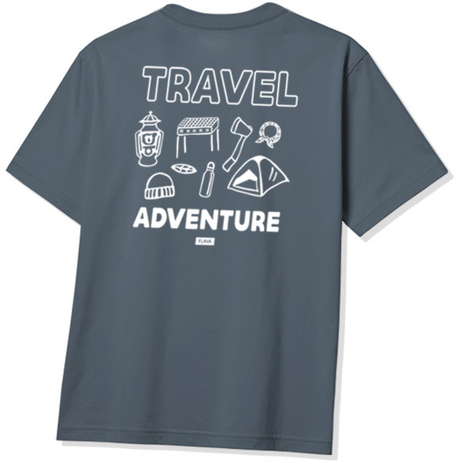 FLAVA 어드벤처 반팔 티셔츠 남녀공용 남자 남성 면티 빅사이즈 반팔