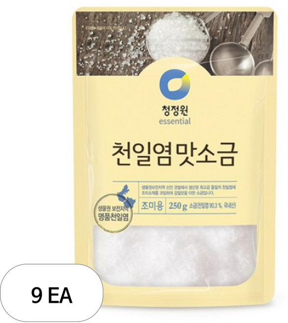 청정원 천일염 맛소금, 250g, 9개