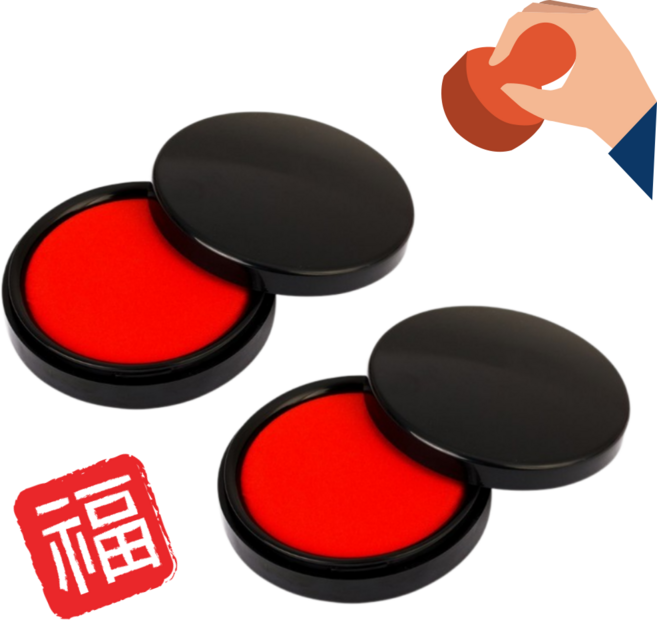 어센드원 인주 원형 휴대용 고급 스탬프 찌거기없는, 2개